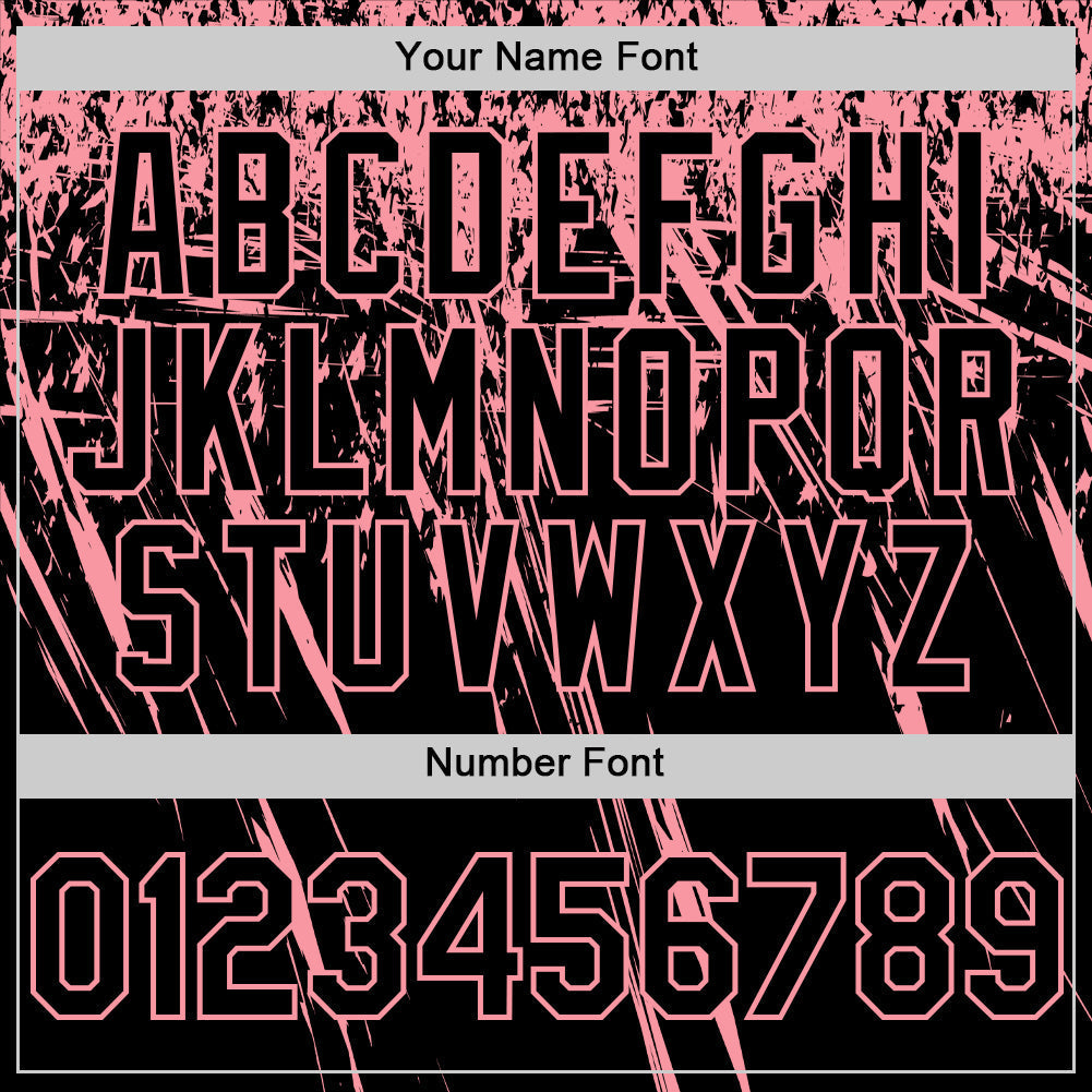 Custom Black Medium Pink Distressed Scratch Brush Stroke Authentic Baseball Jersey baseball jersey product view 5