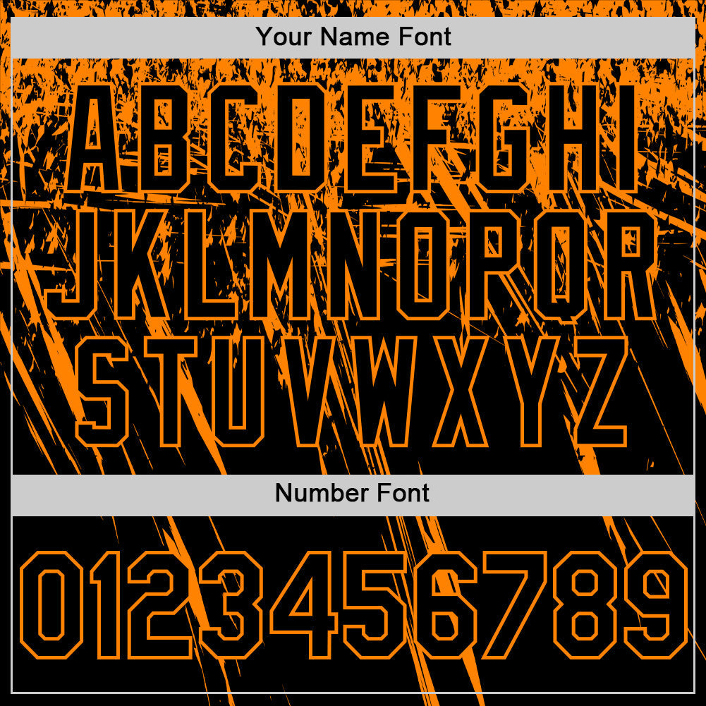 Custom Black Bay Orange Distressed Scratch Brush Stroke Authentic Baseball Jersey baseball jersey product view 5