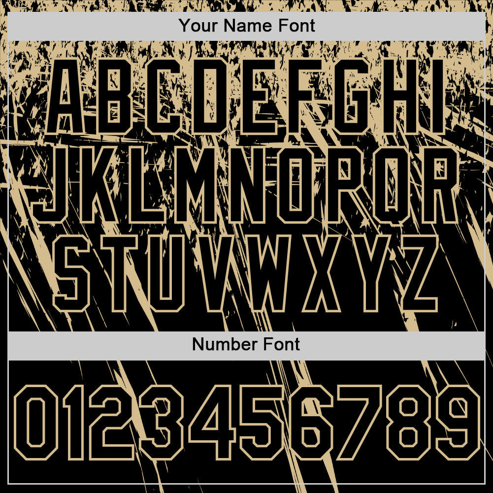 Custom Black Vegas Gold Distressed Scratch Brush Stroke Authentic Baseball Jersey baseball jersey product view 5