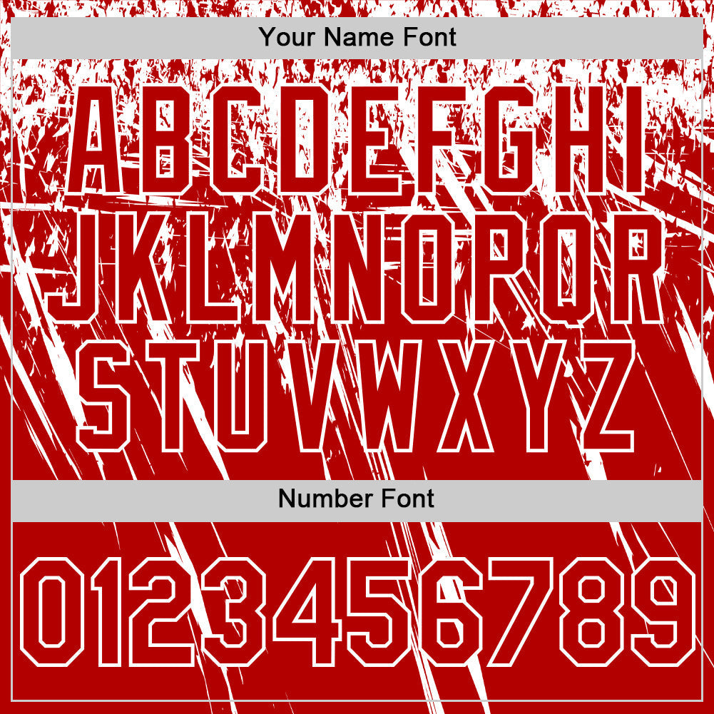 Custom Red White Distressed Scratch Brush Stroke Authentic Baseball Jersey baseball jersey product view 5