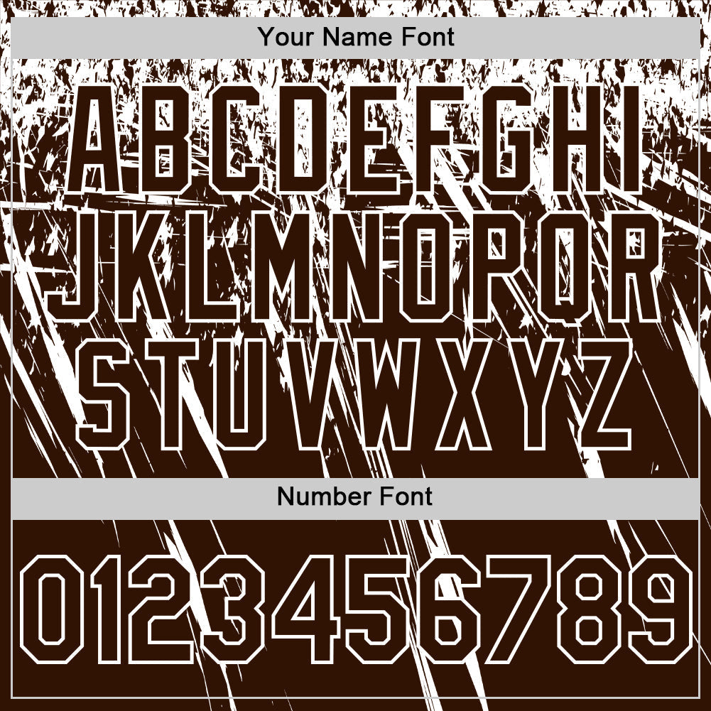 Custom Brown White Distressed Scratch Brush Stroke Authentic Baseball Jersey baseball jersey product view 5