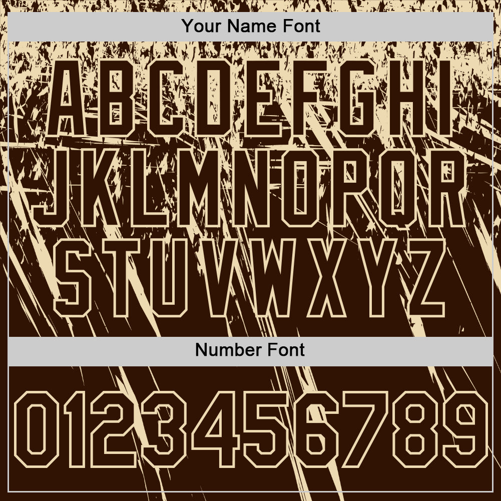 Custom Brown Cream Distressed Scratch Brush Stroke Authentic Baseball Jersey baseball jersey product view 5