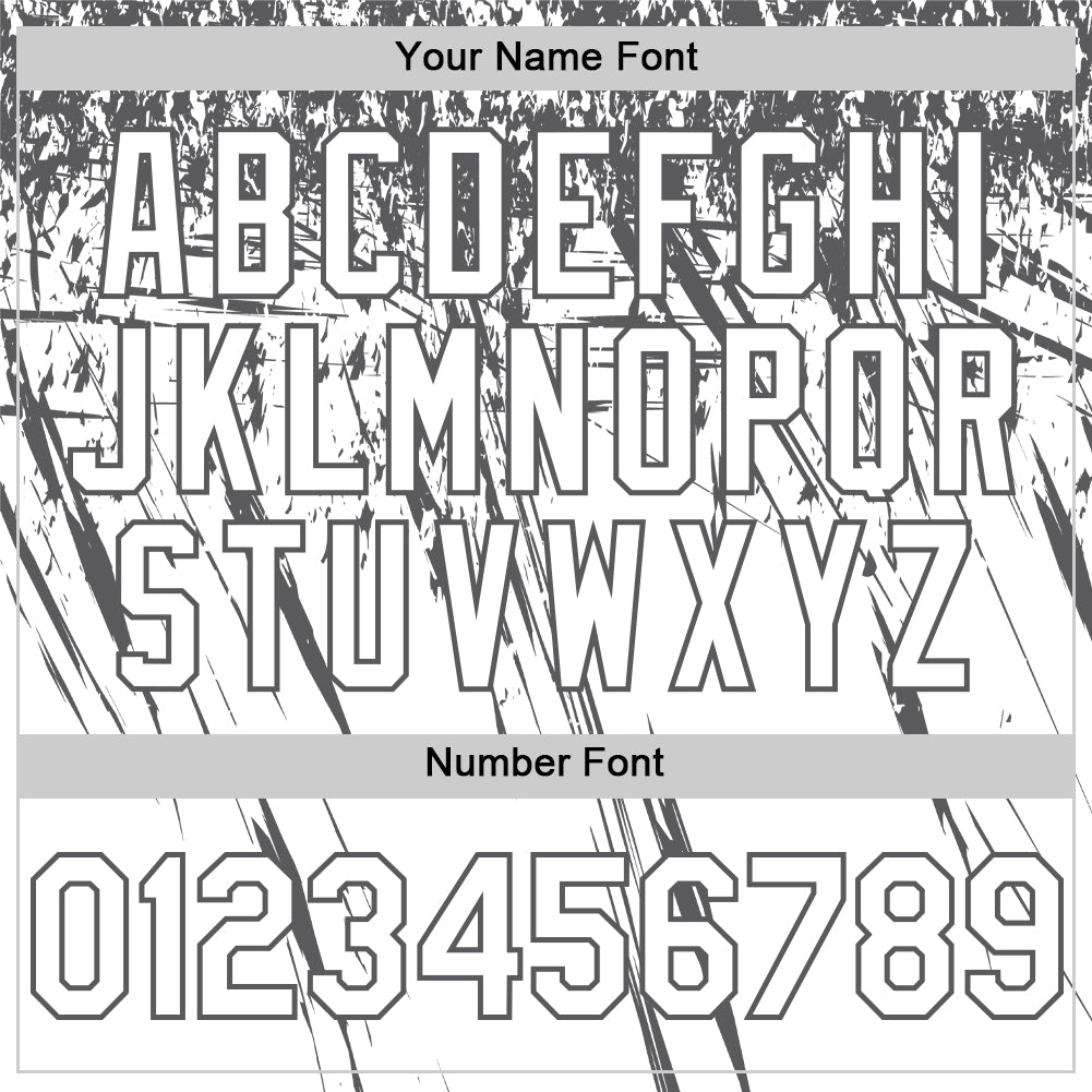 Custom White Steel Gray Distressed Scratch Brush Stroke Authentic Baseball Jersey baseball jersey product view 5