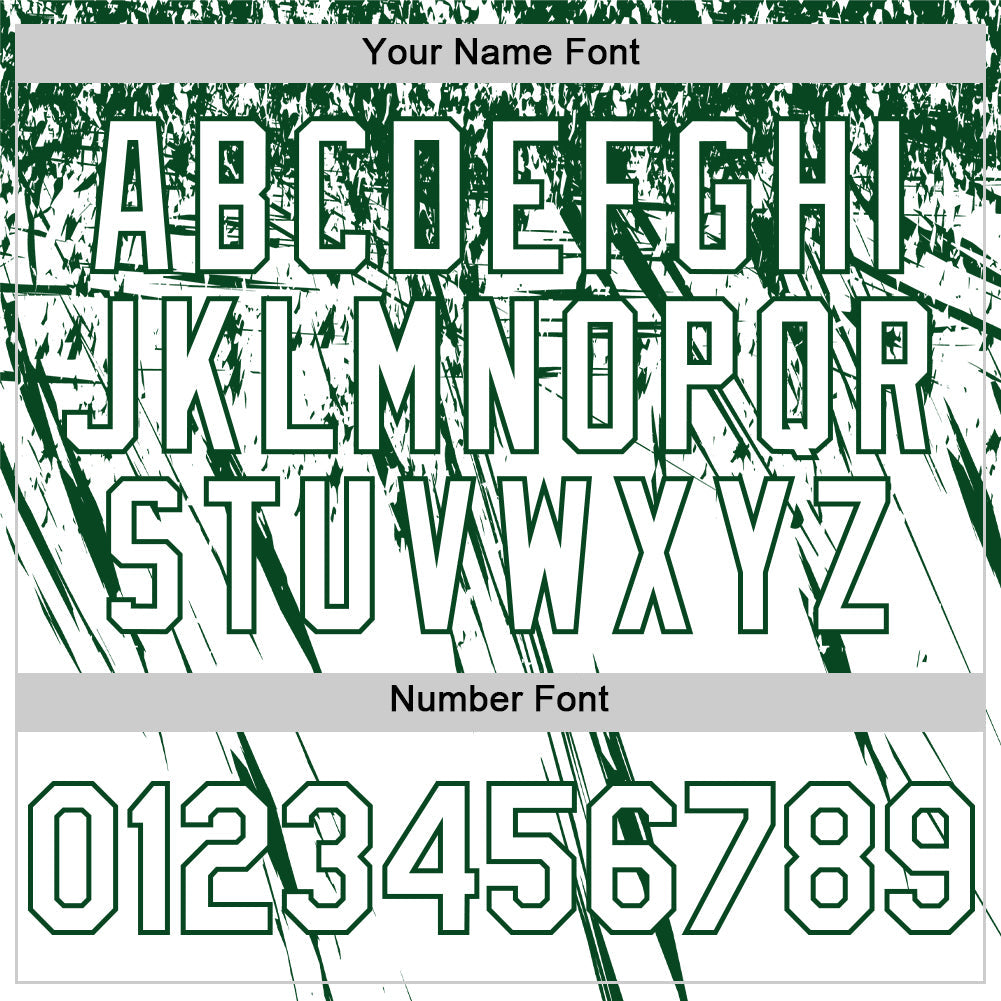 Custom White Green Distressed Scratch Brush Stroke Authentic Baseball Jersey baseball jersey product view 5