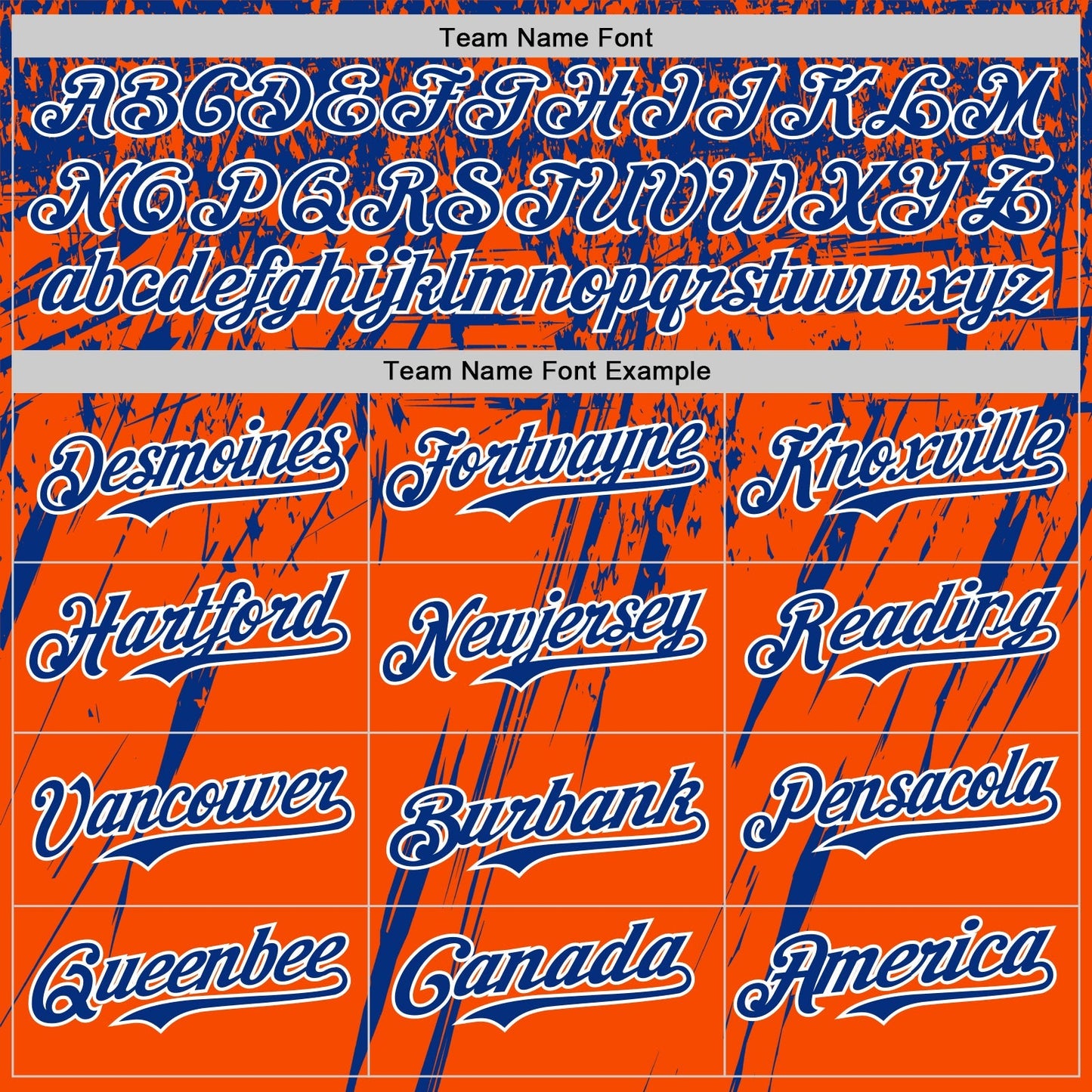 Custom Orange Royal-White Distressed Scratch Brush Stroke Authentic Baseball Jersey baseball jersey product view 4