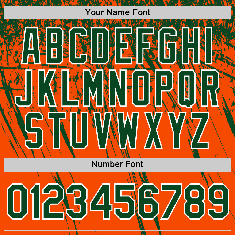 Custom Orange Green-White Distressed Scratch Brush Stroke Authentic Baseball Jersey baseball jersey product view 5