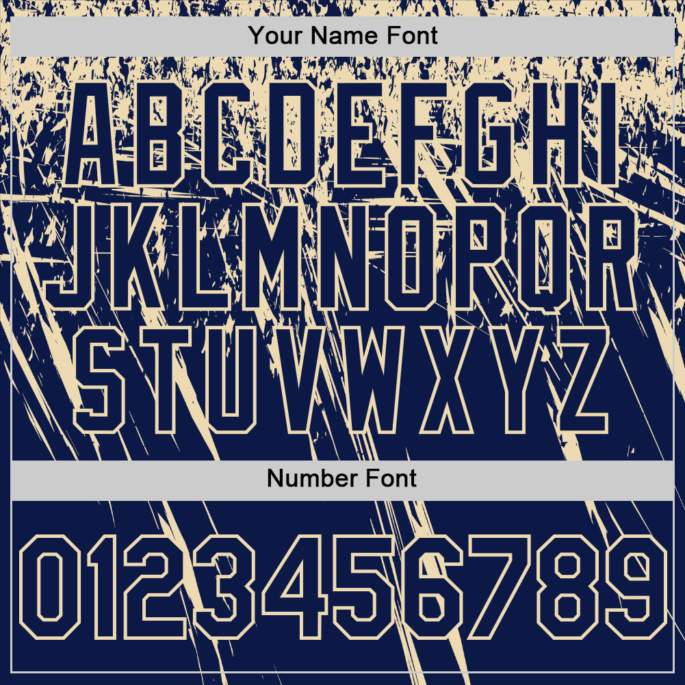 Custom Navy Cream Distressed Scratch Brush Stroke Authentic Baseball Jersey baseball jersey product view 5