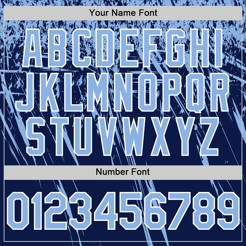 Custom Navy Light Blue-White Distressed Scratch Brush Stroke Authentic Baseball Jersey baseball jersey product view 5