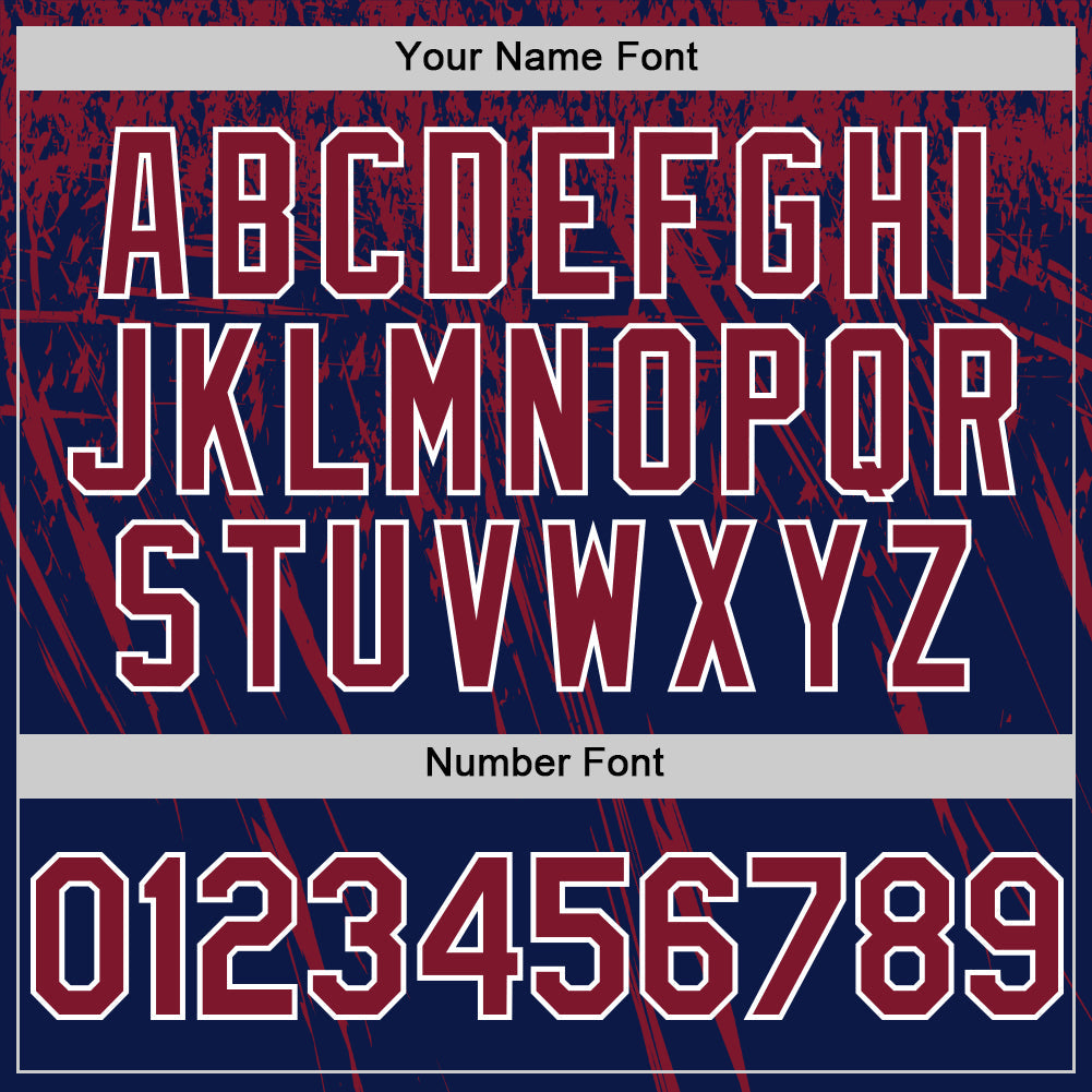 Custom Navy Crimson-White Distressed Scratch Brush Stroke Authentic Baseball Jersey baseball jersey product view 5