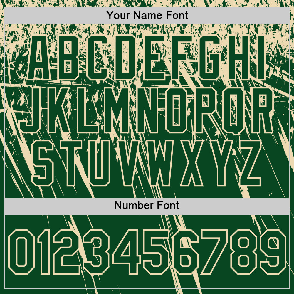 Custom Green Cream Distressed Scratch Brush Stroke Authentic Baseball Jersey baseball jersey product view 5