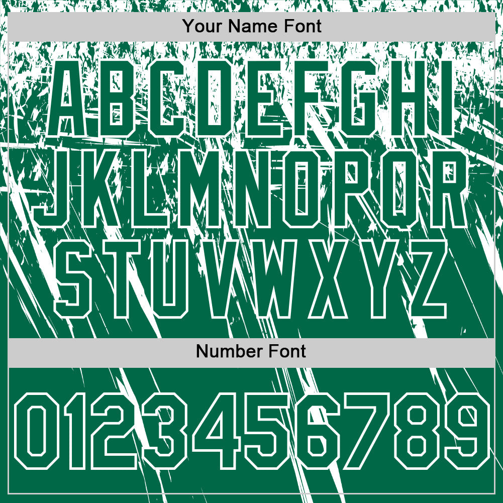Custom Kelly Green White Distressed Scratch Brush Stroke Authentic Baseball Jersey baseball jersey product view 5