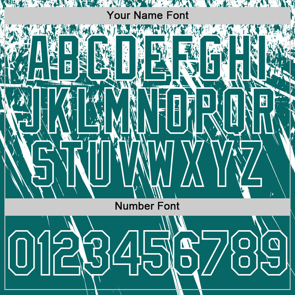 Custom Teal White Distressed Scratch Brush Stroke Authentic Baseball Jersey baseball jersey product view 5