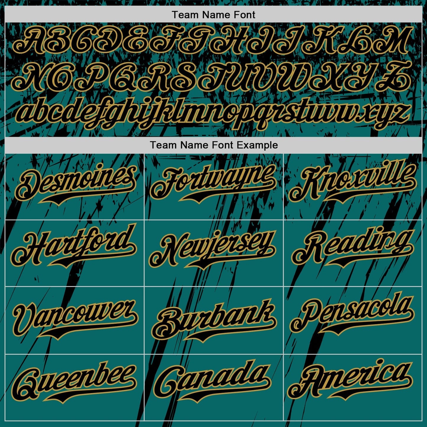 Custom Teal Black-Old Gold Distressed Scratch Brush Stroke Authentic Baseball Jersey baseball jersey product view 4