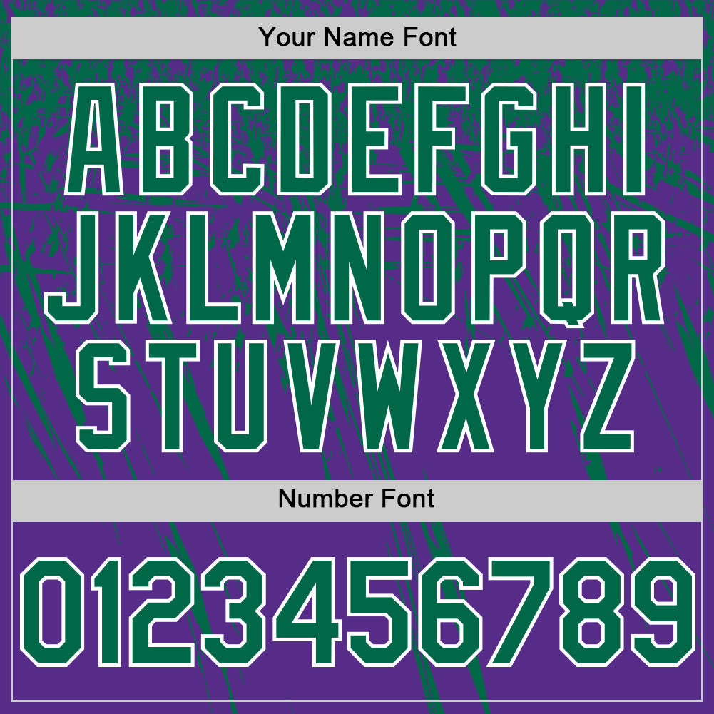 Custom Purple Kelly Green-White Distressed Scratch Brush Stroke Authentic Baseball Jersey baseball jersey product view 5