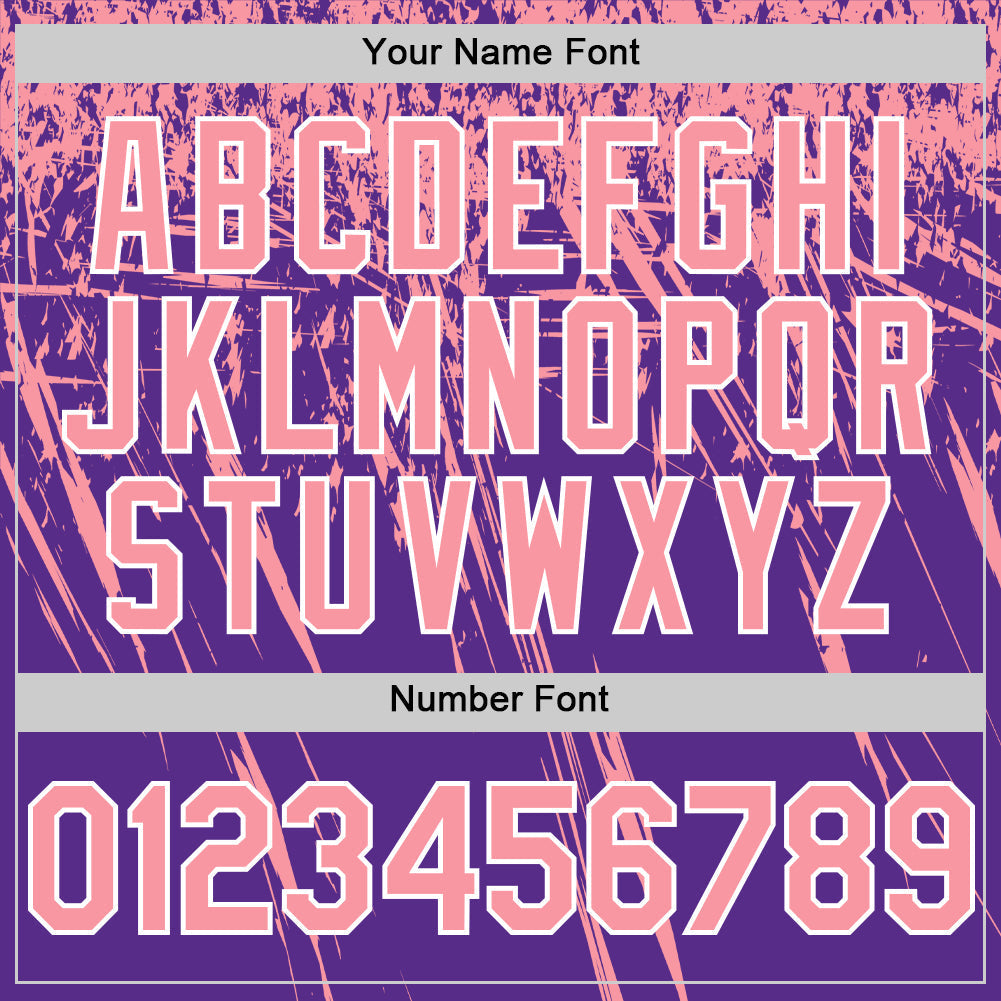 Custom Purple Medium Pink-White Distressed Scratch Brush Stroke Authentic Baseball Jersey baseball jersey product view 5