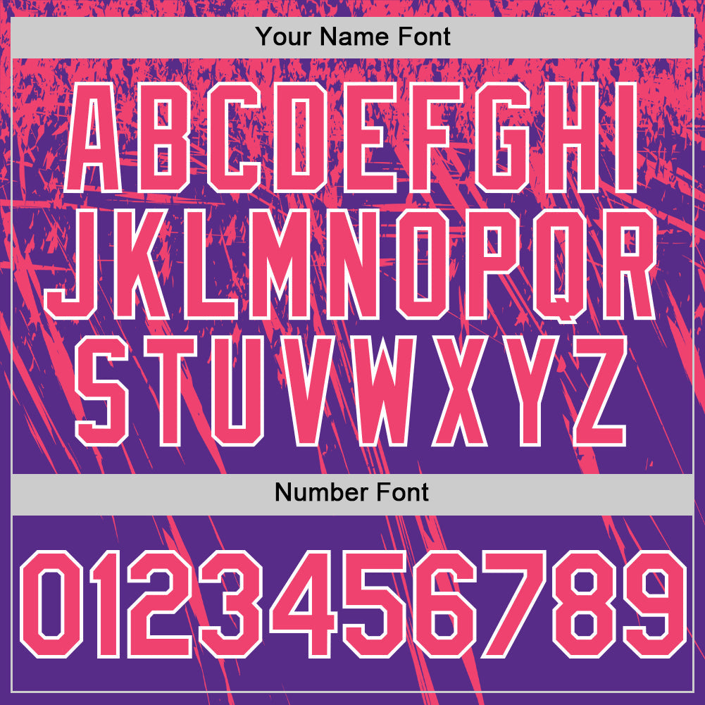 Custom Purple Neon Pink-White Distressed Scratch Brush Stroke Authentic Baseball Jersey baseball jersey product view 5