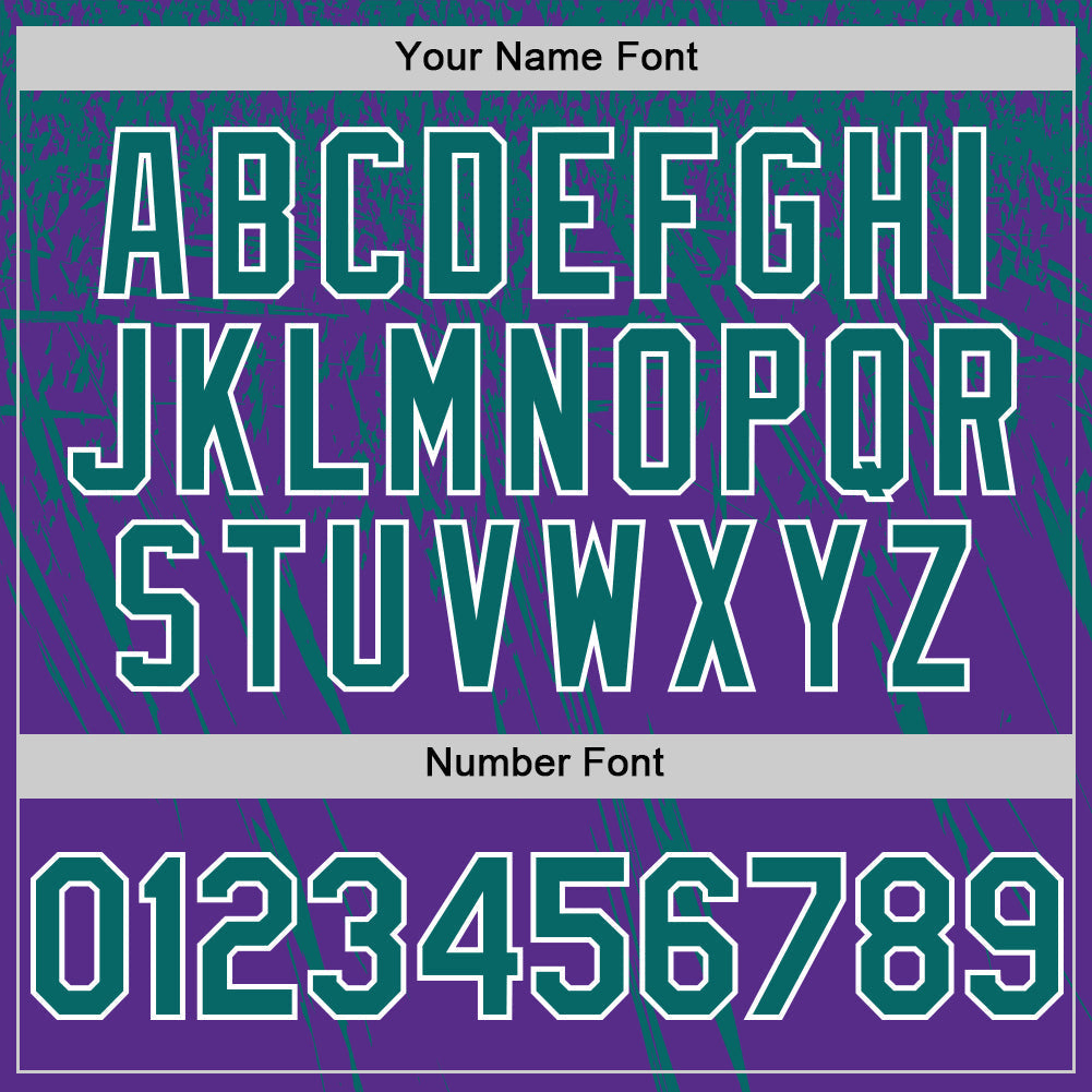 Custom Purple Teal-White Distressed Scratch Brush Stroke Authentic Baseball Jersey baseball jersey product view 5