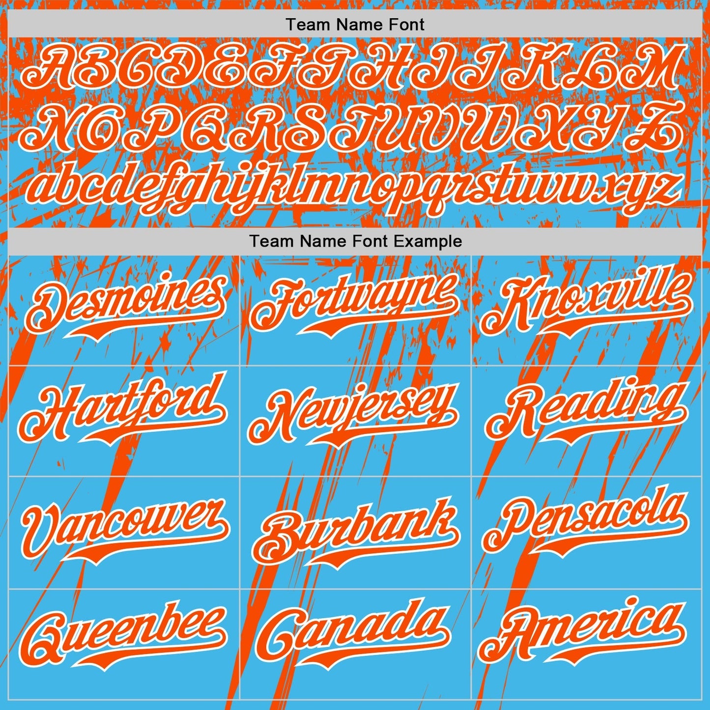 Custom Sky Blue Orange-White Distressed Scratch Brush Stroke Authentic Baseball Jersey baseball jersey product view 4