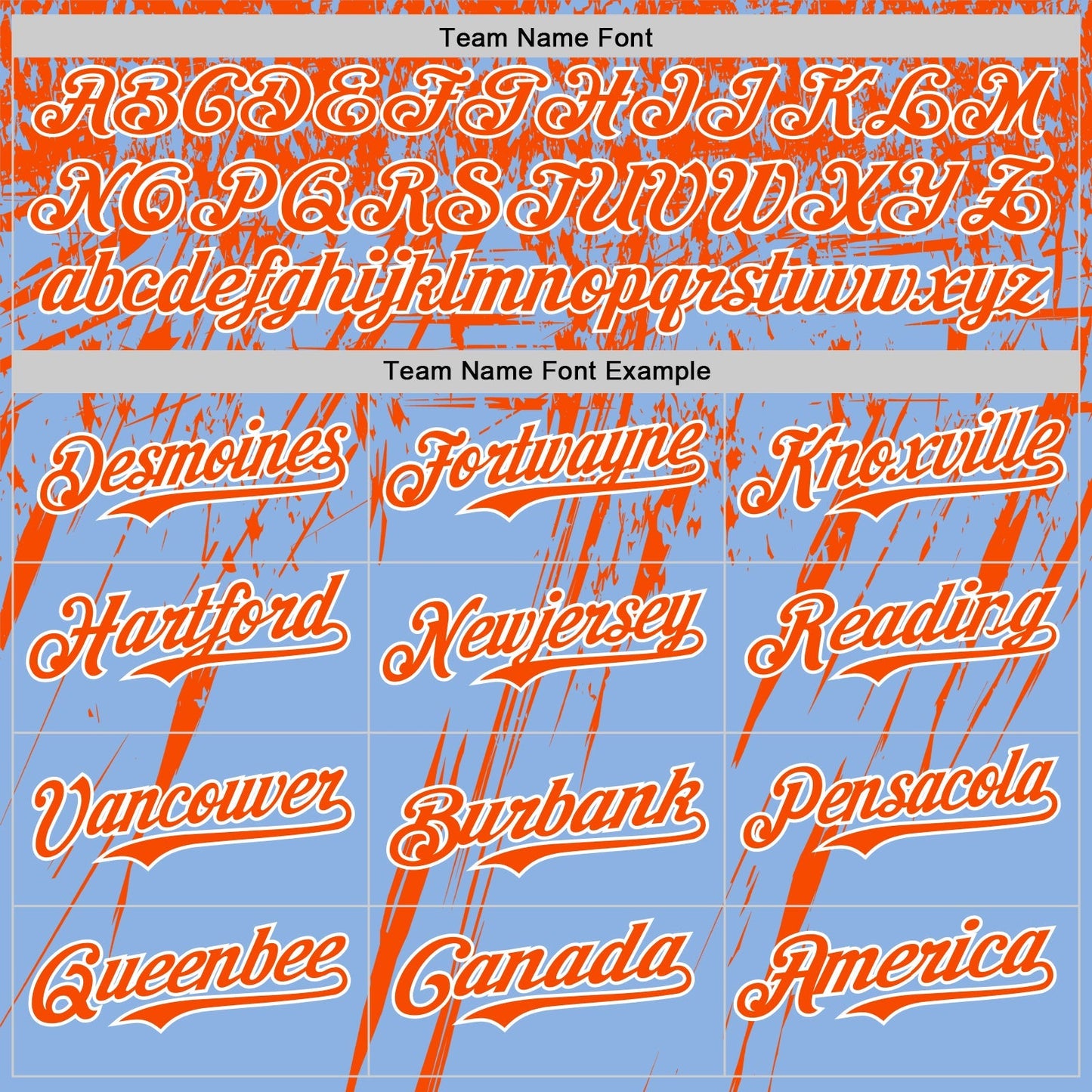 Custom Light Blue Orange-White Distressed Scratch Brush Stroke Authentic Baseball Jersey baseball jersey product view 4