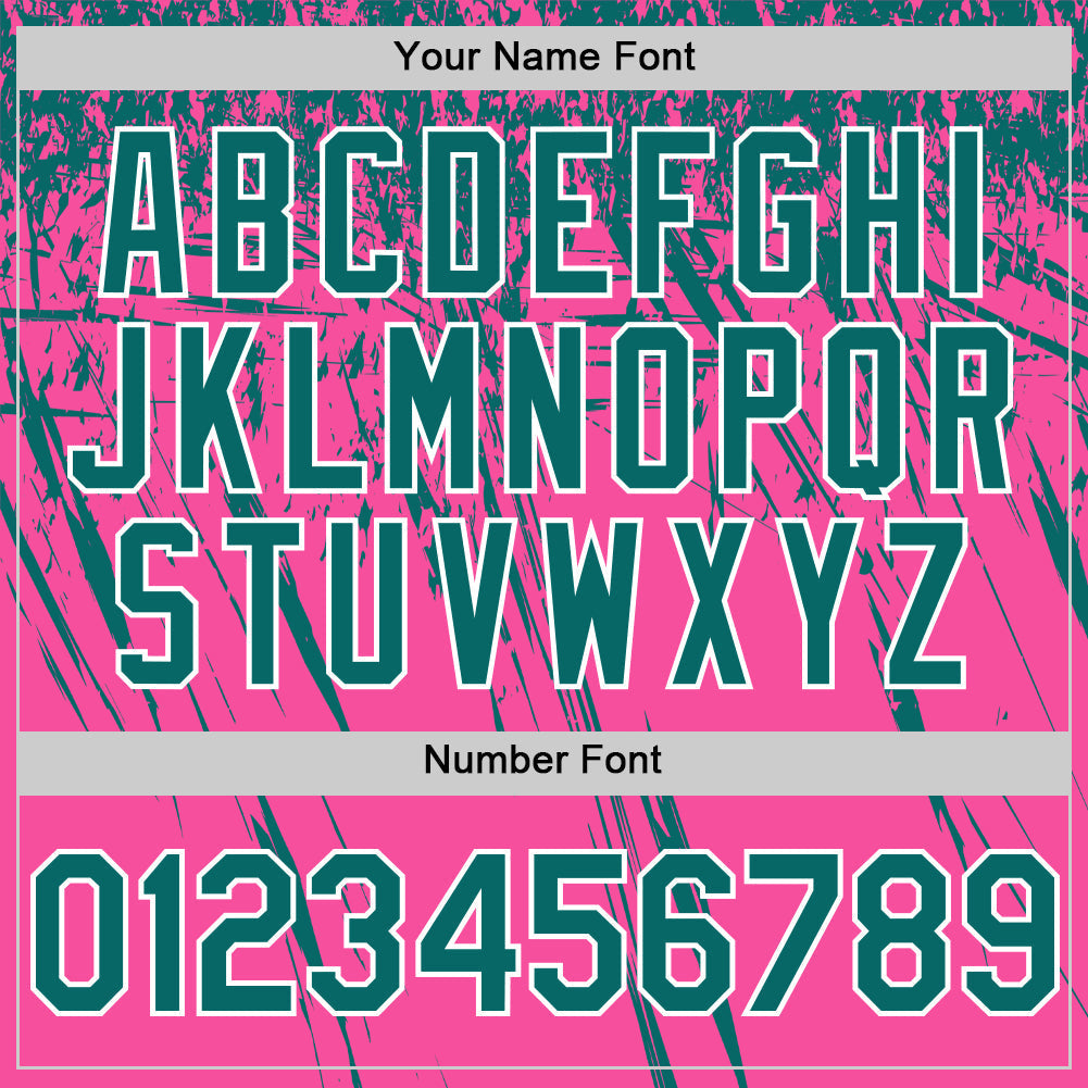 Custom Pink Teal-White Distressed Scratch Brush Stroke Authentic Baseball Jersey baseball jersey product view 5