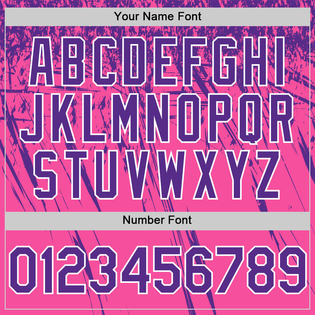 Custom Pink Purple-White Distressed Scratch Brush Stroke Authentic Baseball Jersey baseball jersey product view 5