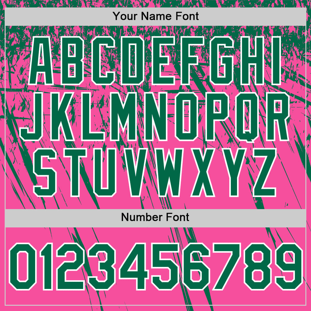 Custom Pink Kelly Green-White Distressed Scratch Brush Stroke Authentic Baseball Jersey baseball jersey product view 5