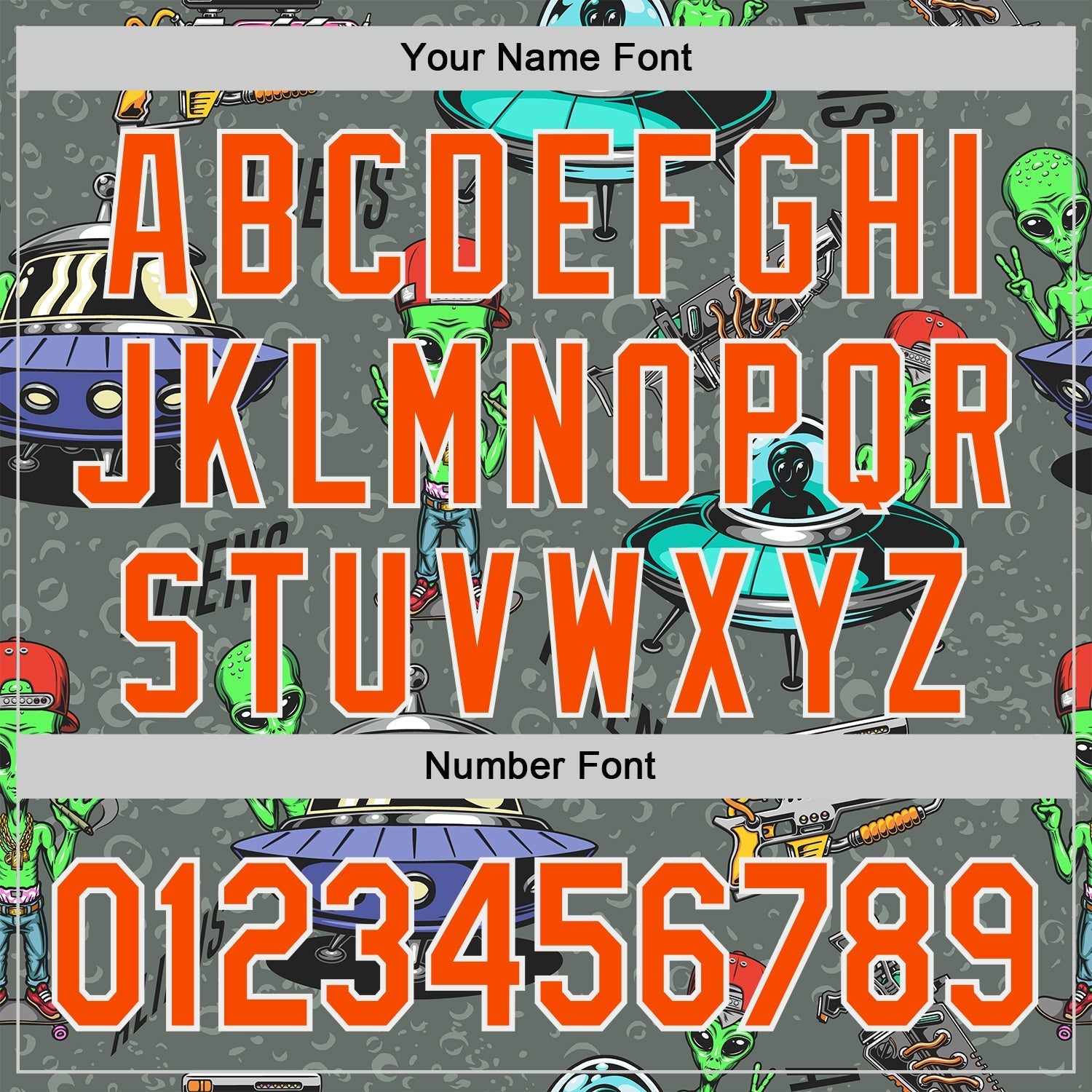 Custom Gray Orange-White Alien UFO Space Authentic Baseball Jersey baseball jersey product view 5