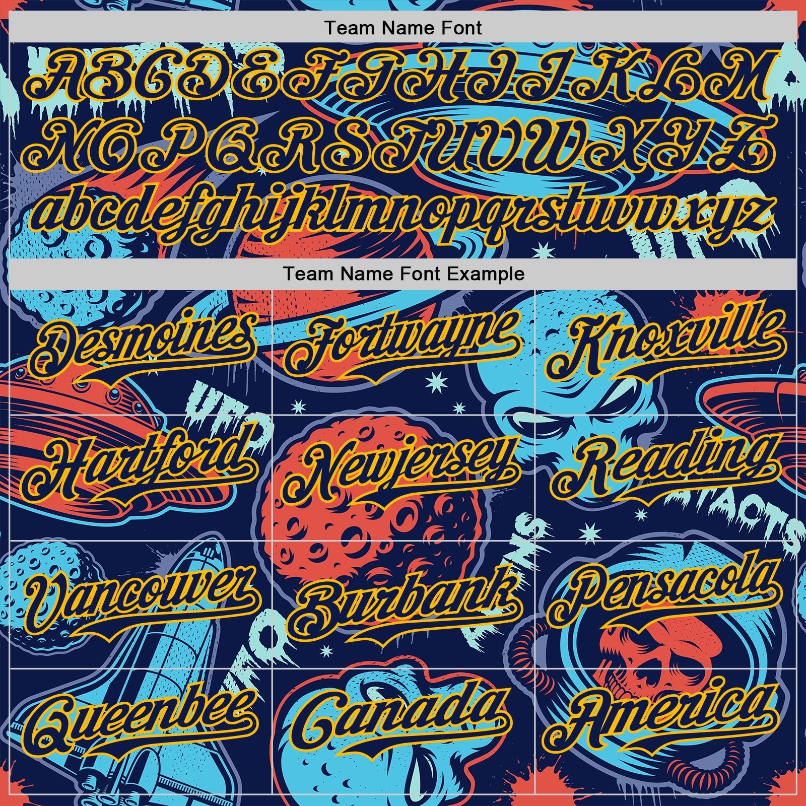 Custom Navy Gold Alien UFO Space Authentic Baseball Jersey baseball jersey product view 4