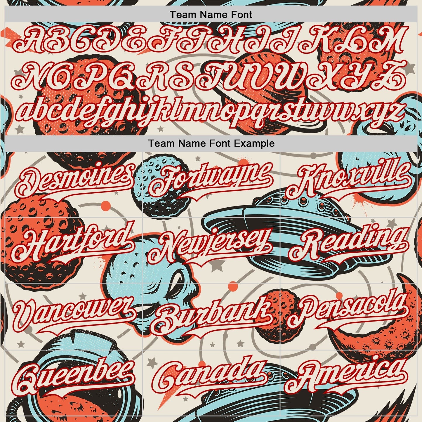 Custom Cream Red Alien UFO Space Authentic Baseball Jersey baseball jersey product view 4