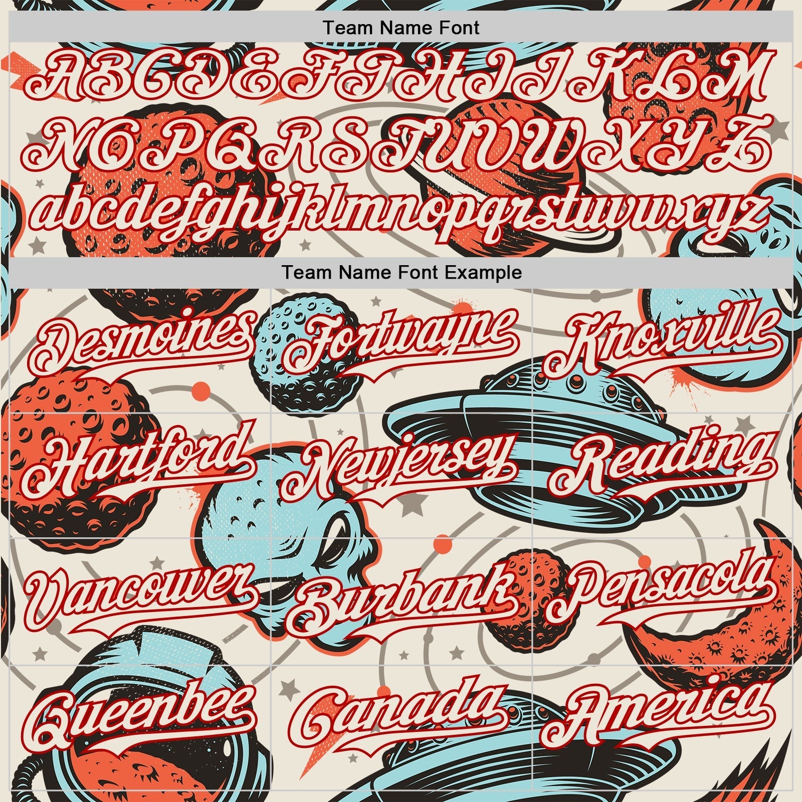 Custom Cream Red Alien UFO Space Authentic Baseball Jersey baseball jersey product view 4