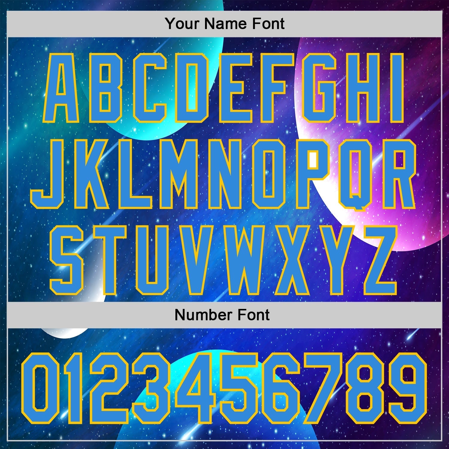 Custom Navy Electric Blue-Yellow Alien UFO Space Galaxy Authentic Baseball Jersey baseball jersey product view 5