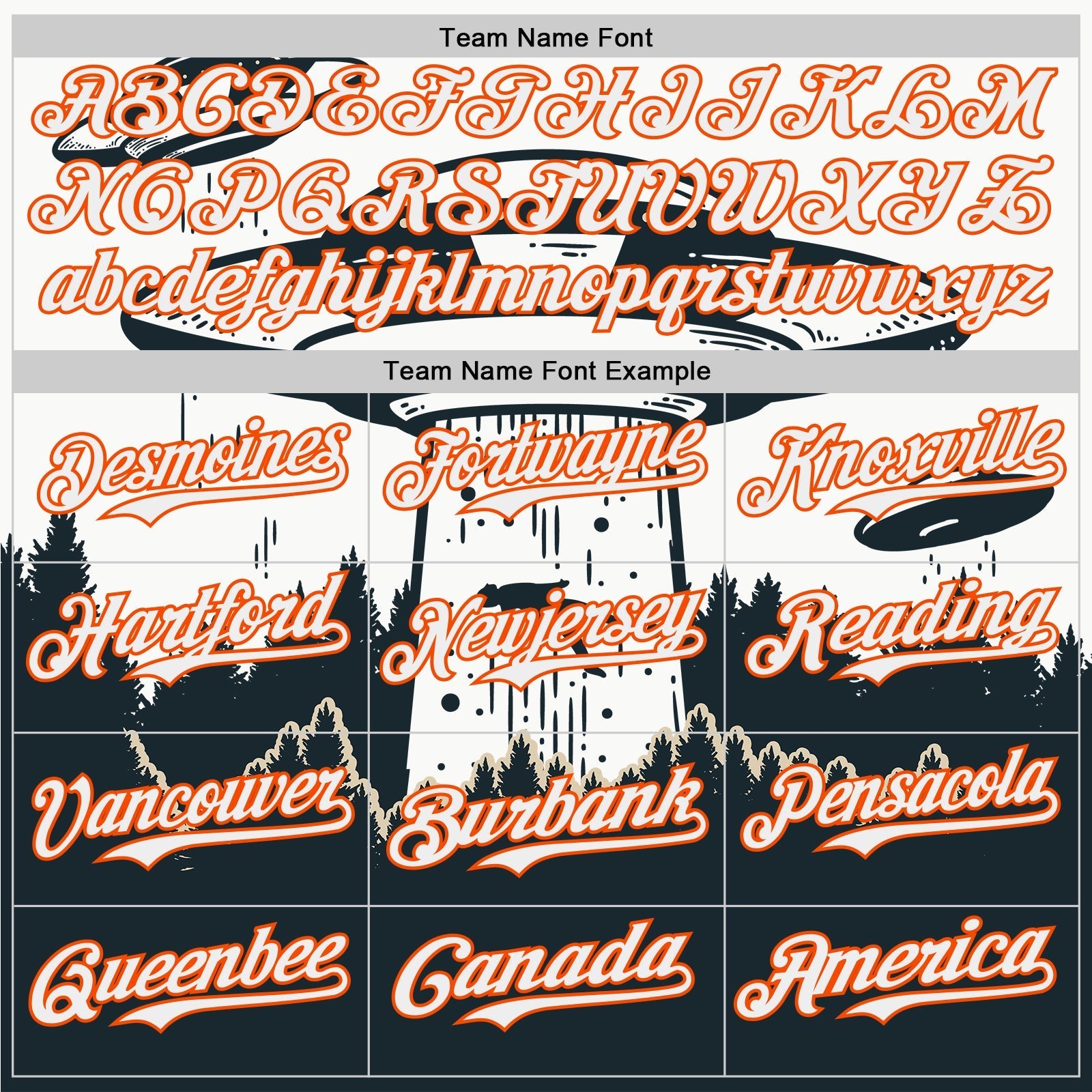 Custom White Orange-Black UFO Alien Abduction Authentic Baseball Jersey baseball jersey product view 4