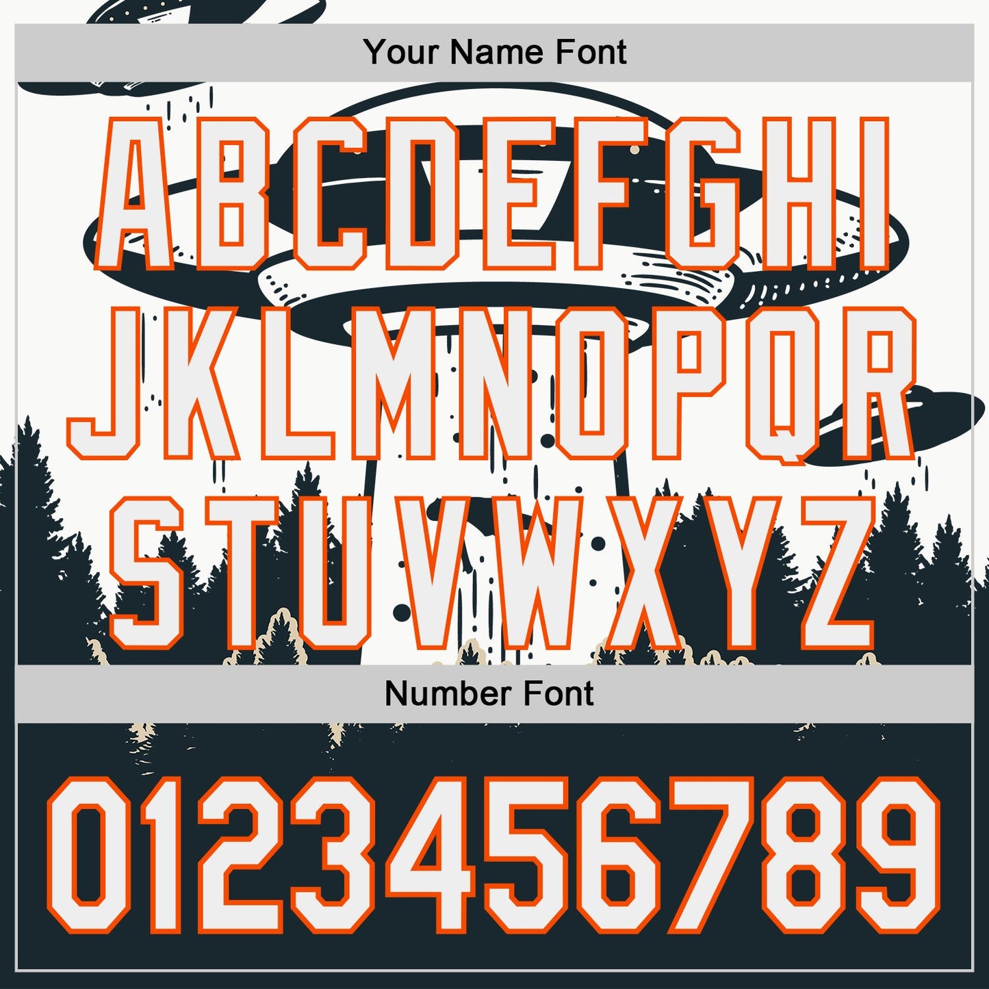 Custom White Orange-Black UFO Alien Abduction Authentic Baseball Jersey baseball jersey product view 5