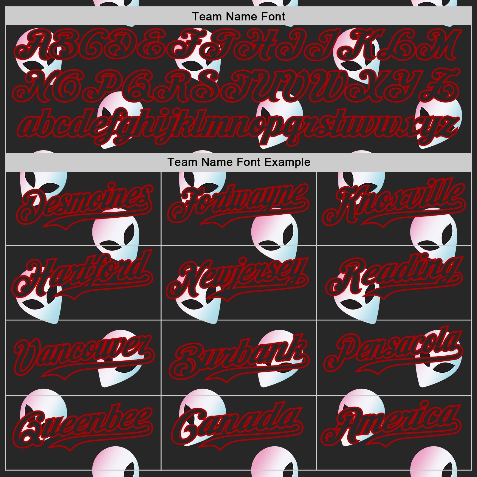 Custom Black Red Cartoon Alien Authentic Baseball Jersey baseball jersey product view 4