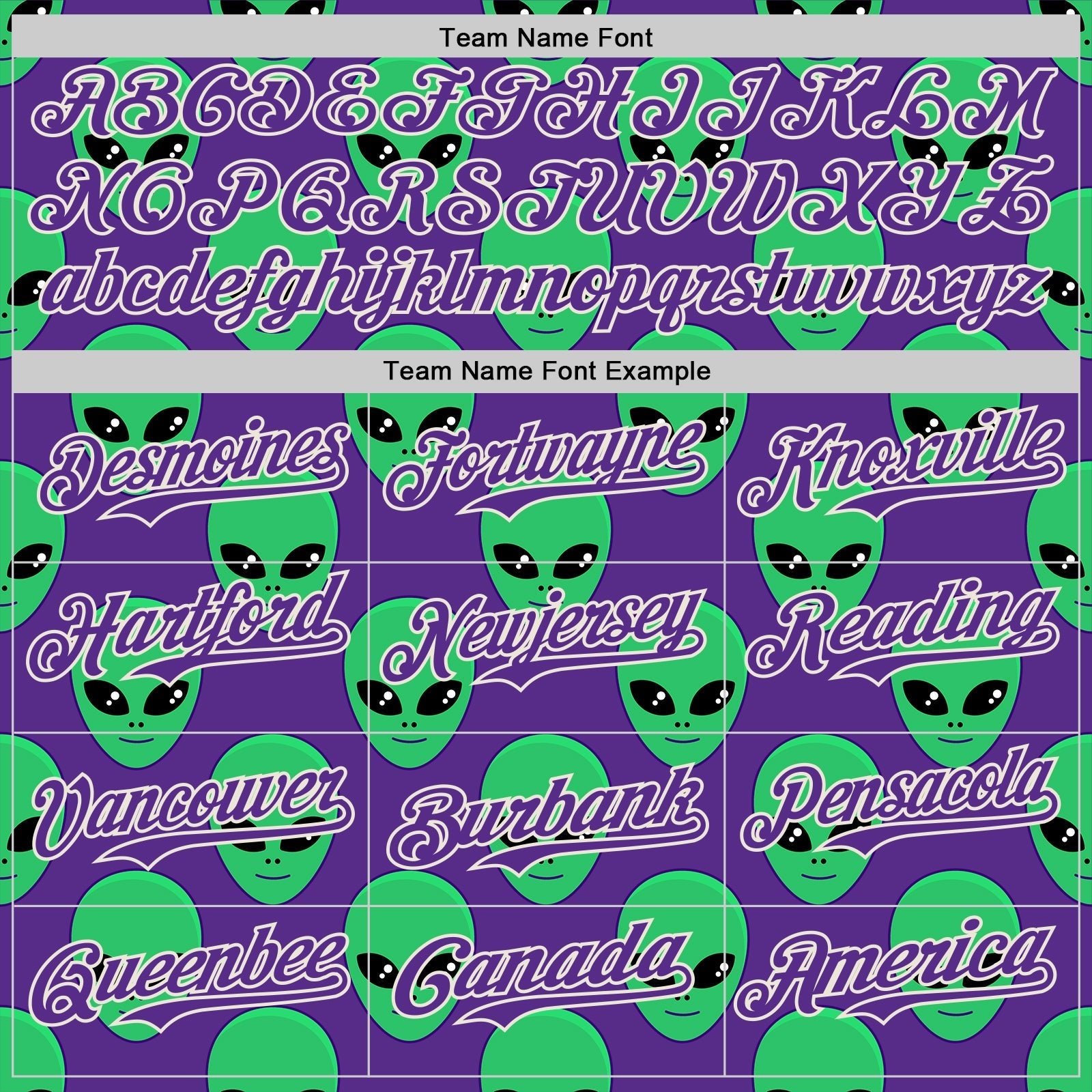 Custom Purple Green-Cream Cartoon Alien Authentic Baseball Jersey baseball jersey product view 4