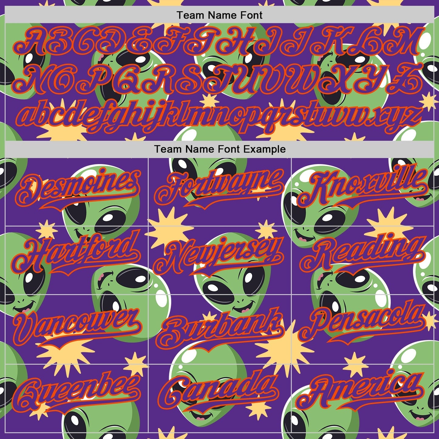 Custom Purple Green-Orange Cartoon Alien Authentic Baseball Jersey baseball jersey product view 4
