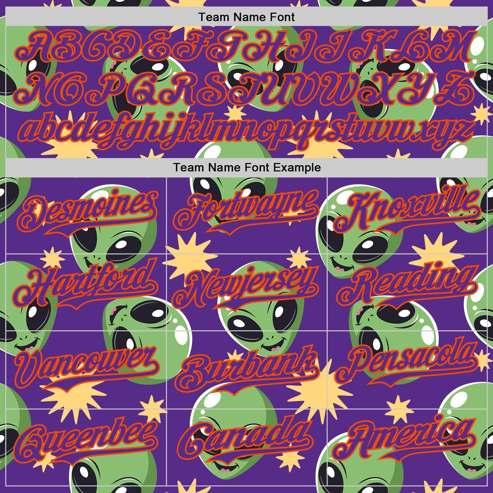 Custom Purple Green-Orange Cartoon Alien Authentic Baseball Jersey baseball jersey product view 4