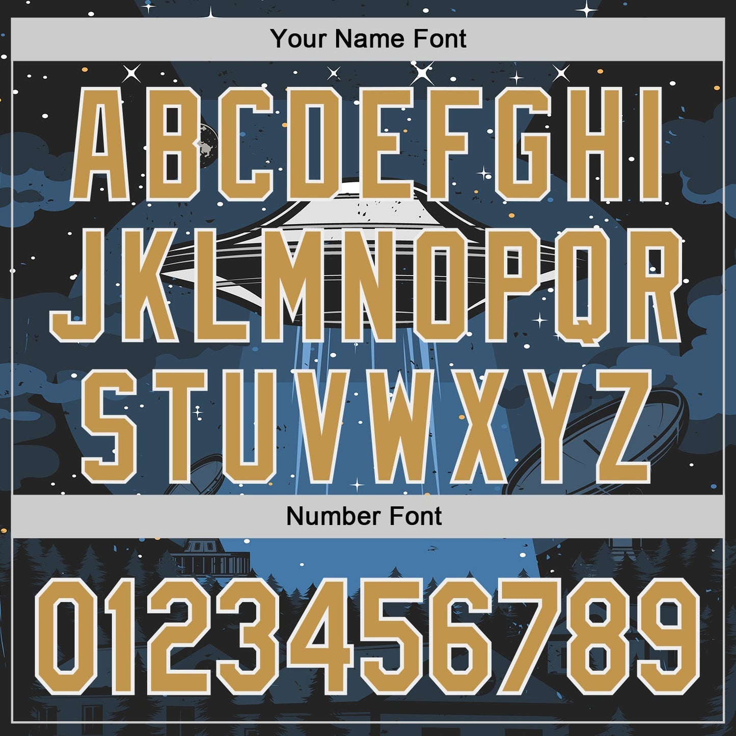 Custom Blue Old Gold Black-White Alien UFO Galaxy Authentic Baseball Jersey baseball jersey product view 5