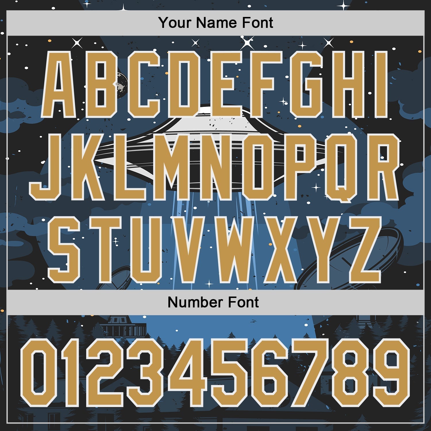 Custom Blue Old Gold Black-White Alien UFO Galaxy Authentic Baseball Jersey baseball jersey product view 5