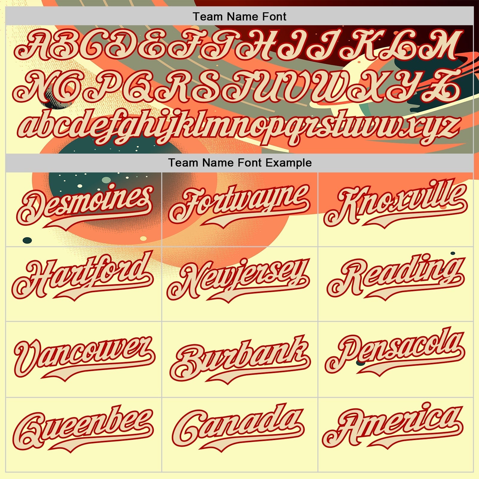 Custom Orange Cream-Red Alien Spaceship Fleet UFO Galaxy Authentic Baseball Jersey baseball jersey product view 4