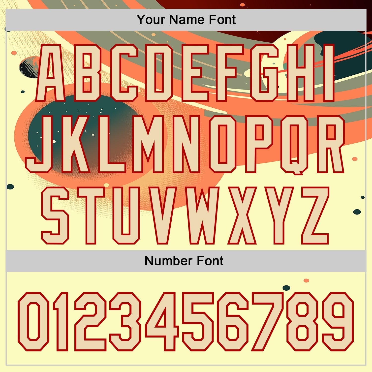 Custom Orange Cream-Red Alien Spaceship Fleet UFO Galaxy Authentic Baseball Jersey baseball jersey product view 5