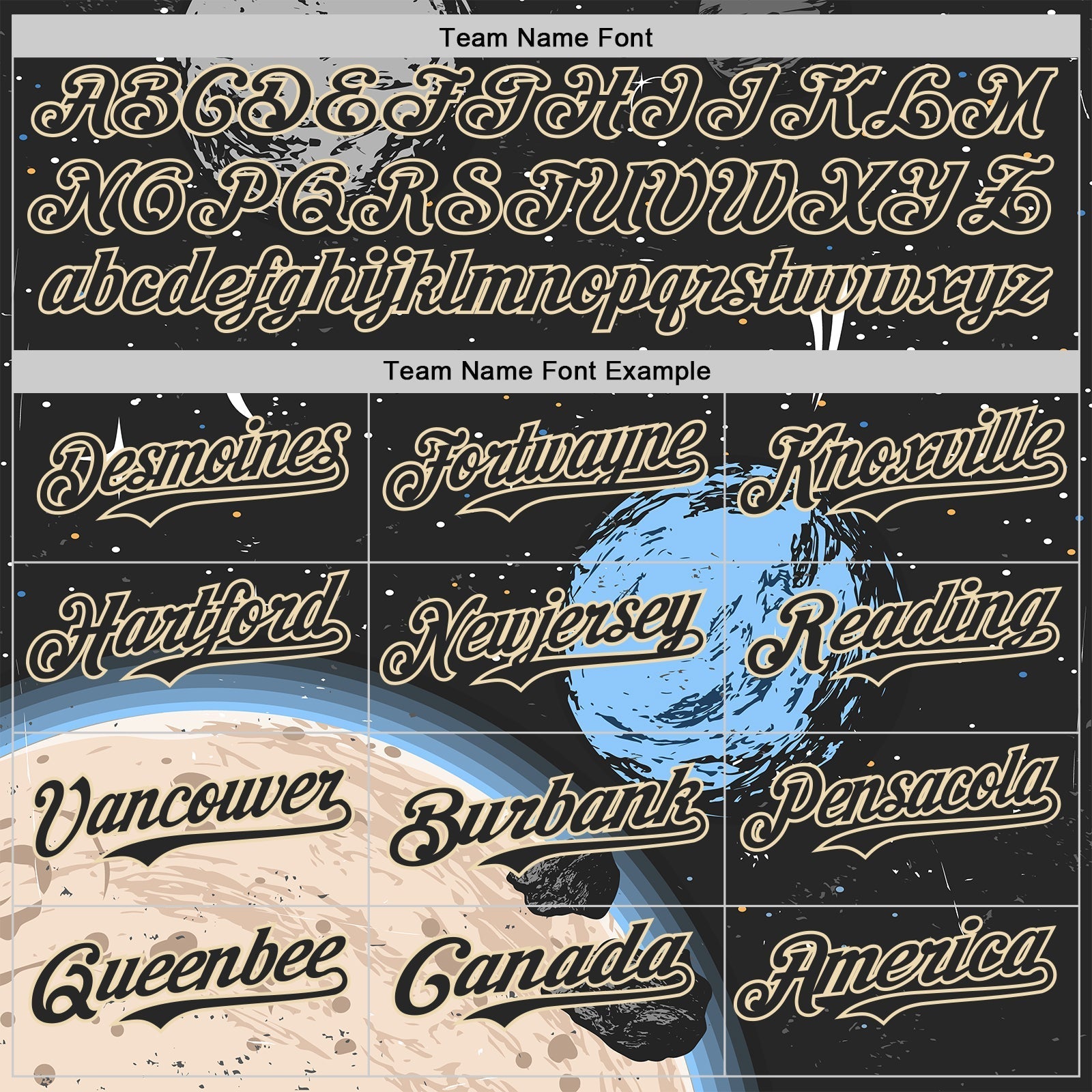 Custom Black Cream Alien Space Meteor UFO Galaxy Authentic Baseball Jersey baseball jersey product view 4