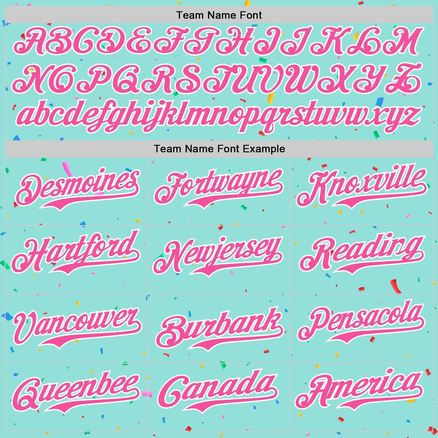 Custom Ice Blue Pink-White 3D Pattern Design Confetti Colorful Speckle Authentic Baseball Jersey baseball jersey product view 4