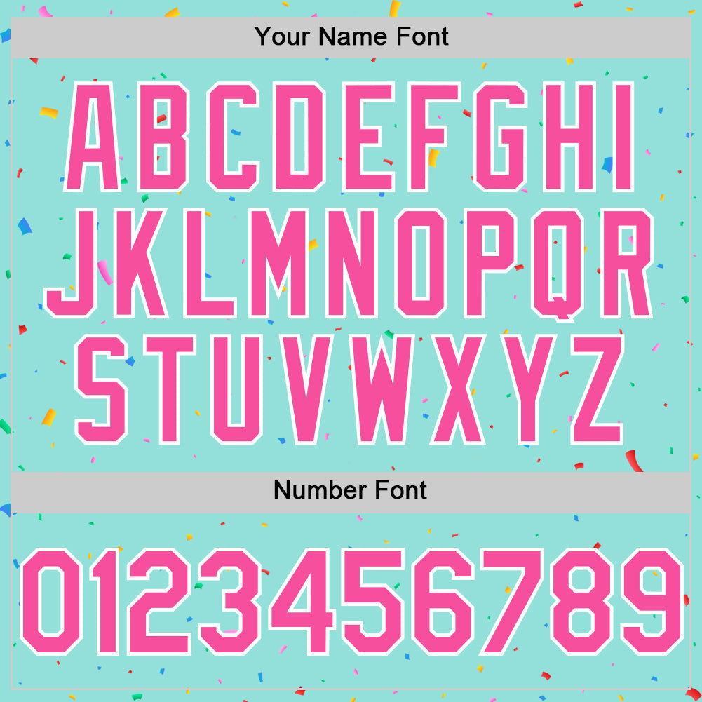 Custom Ice Blue Pink-White 3D Pattern Design Confetti Colorful Speckle Authentic Baseball Jersey baseball jersey product view 5