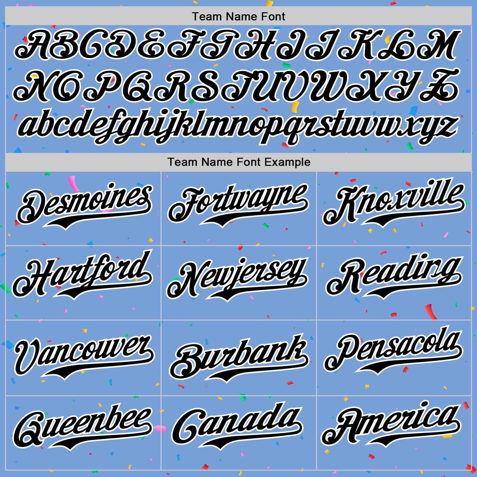 Custom Powder Blue Black-White 3D Pattern Design Confetti Colorful Speckle Authentic Baseball Jersey baseball jersey product view 4