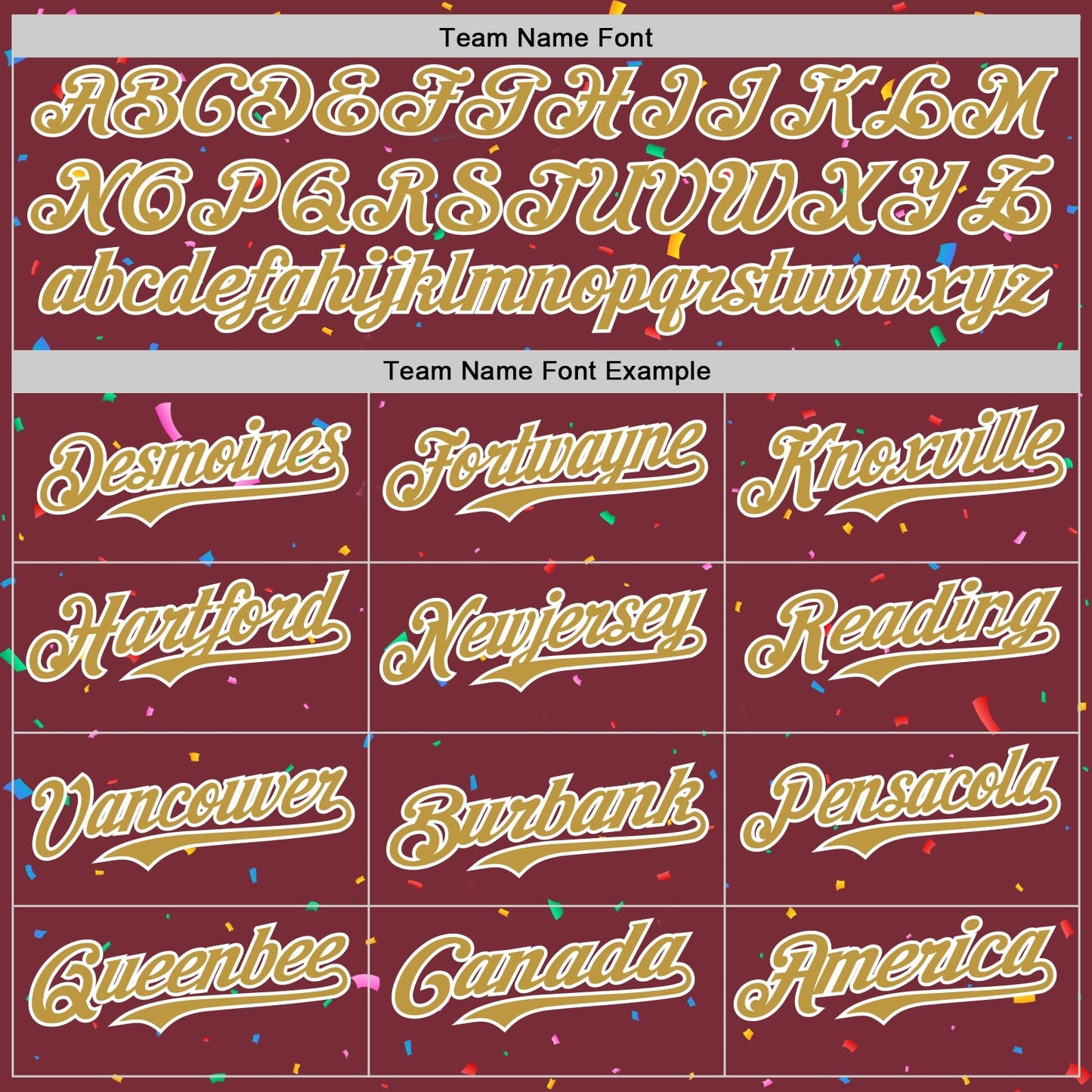 Custom Burgundy Old Gold-White 3D Pattern Design Confetti Colorful Speckle Authentic Baseball Jersey baseball jersey product view 4
