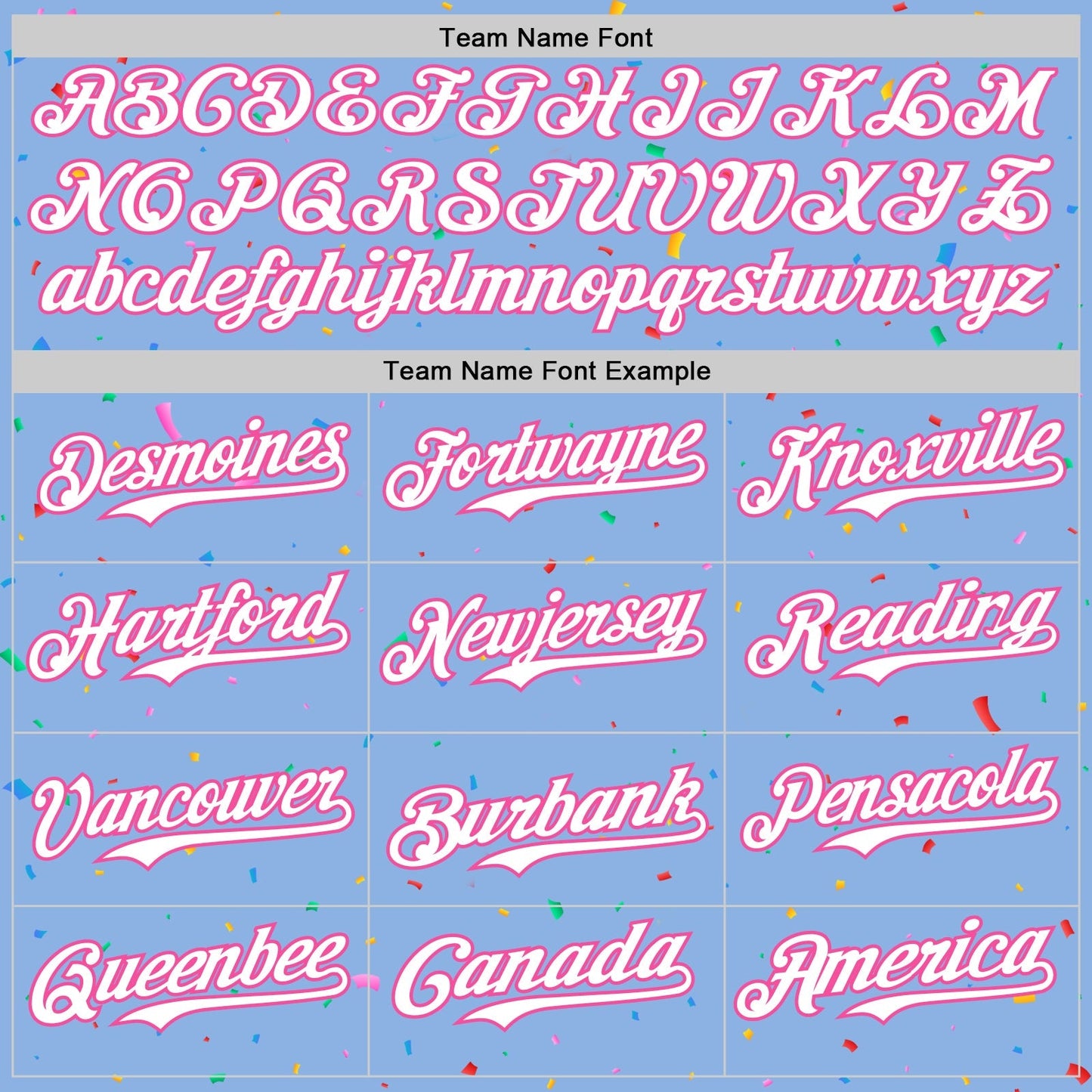 Custom Light Blue White-Pink 3D Pattern Design Confetti Colorful Speckle Authentic Baseball Jersey baseball jersey product view 4