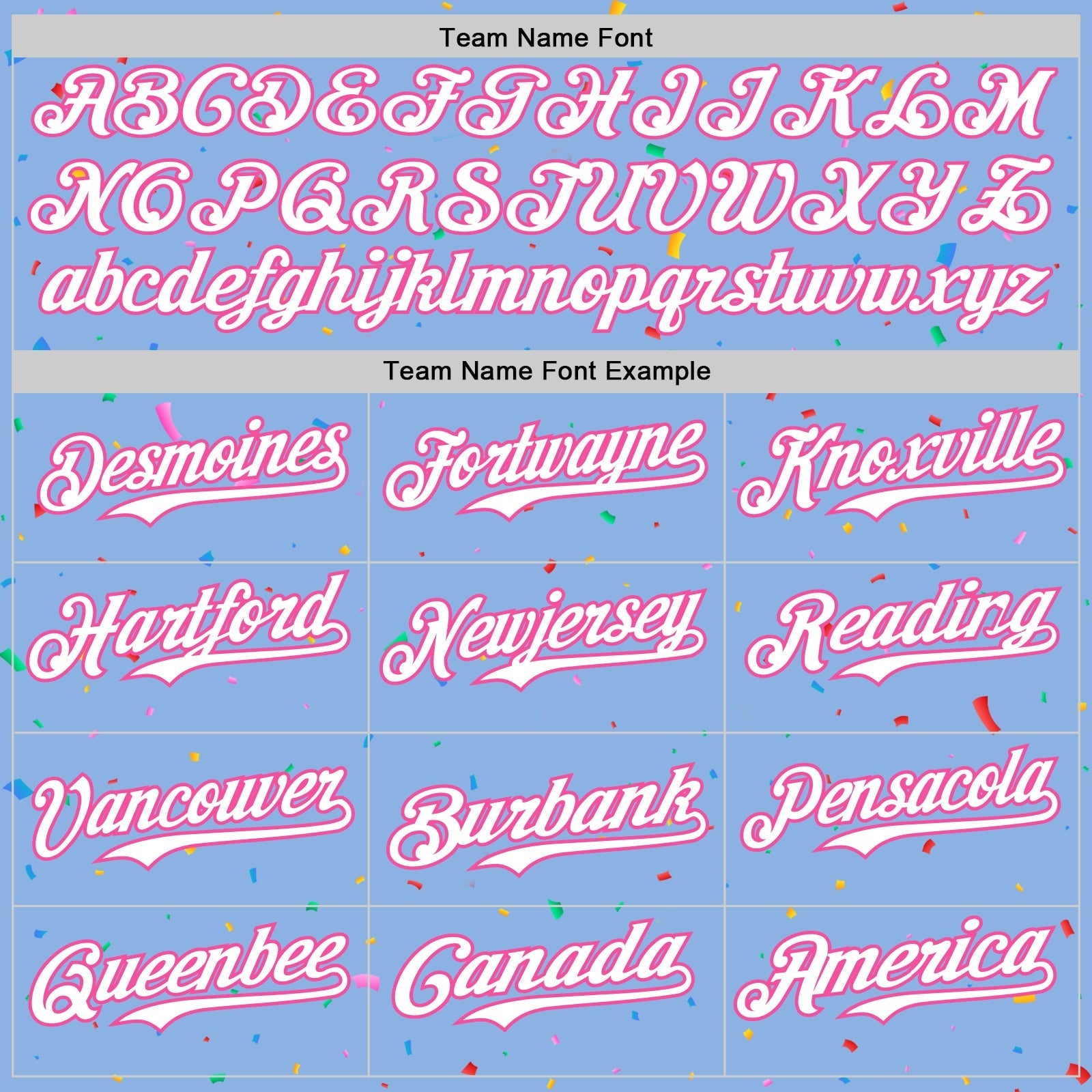 Custom Light Blue White-Pink 3D Pattern Design Confetti Colorful Speckle Authentic Baseball Jersey baseball jersey product view 4