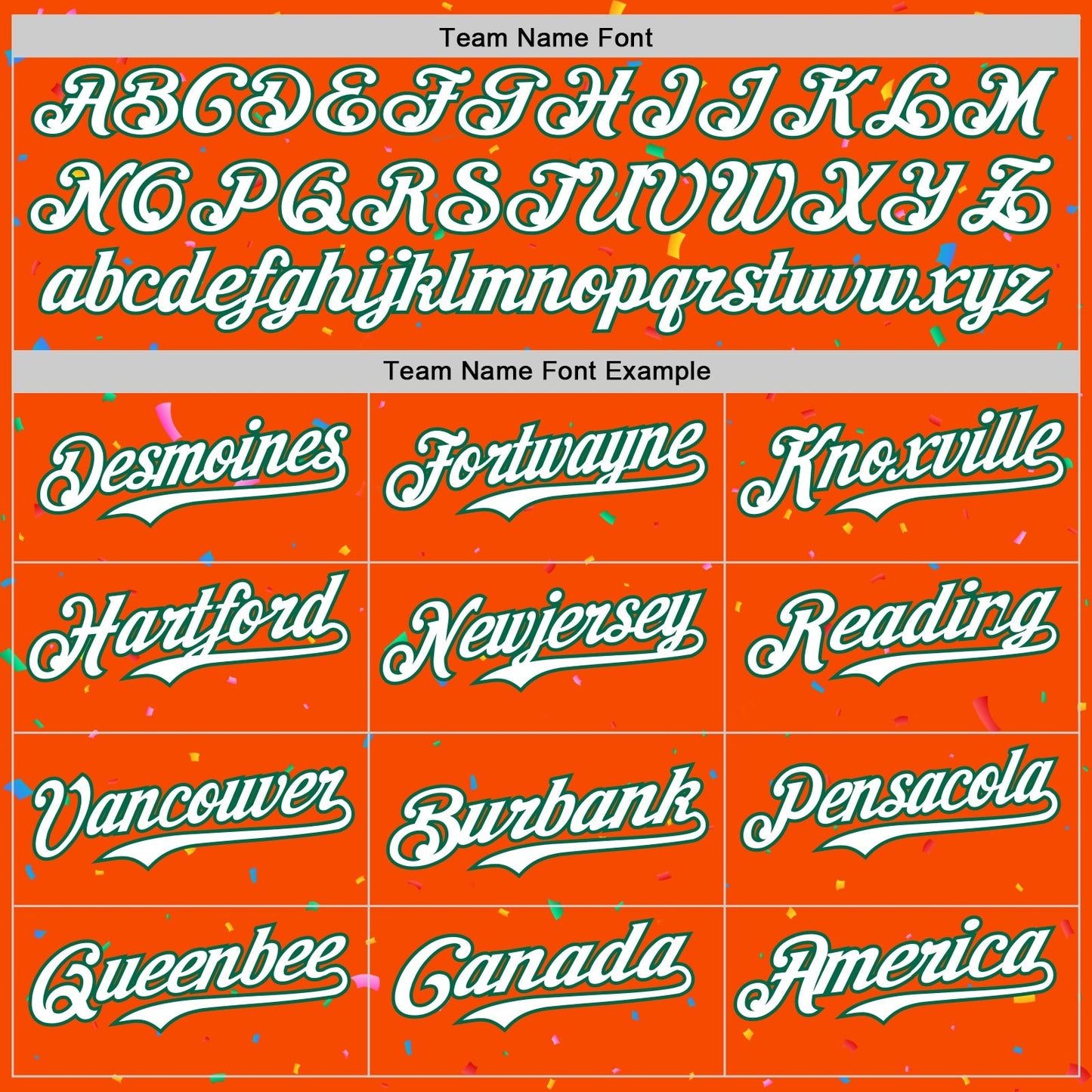 Custom Orange White-Kelly Green 3D Pattern Design Confetti Colorful Speckle Authentic Baseball Jersey baseball jersey product view 4