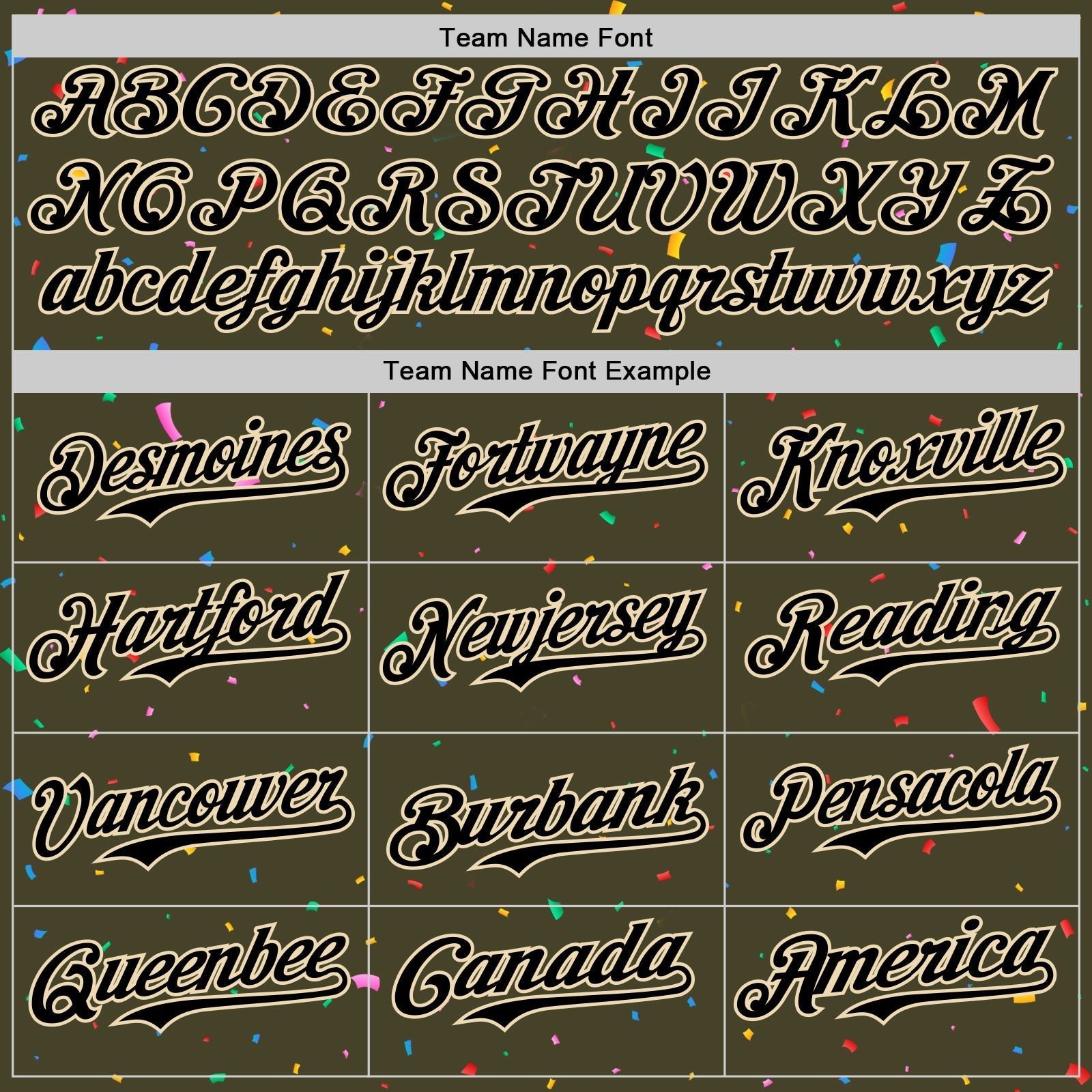Custom Olive Black-Cream 3D Pattern Design Confetti Colorful Speckle Authentic Baseball Jersey baseball jersey product view 4